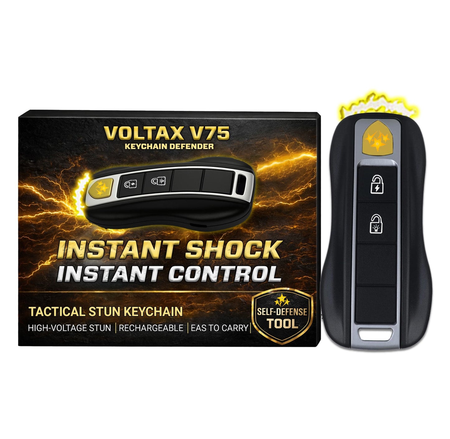 💥 2026 New Year Sale 75% OFF ️🔦Voltax 75M Stun Car Keychain ⚡