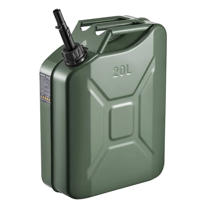 ⛽ Emergency Fuel, Always Ready: 20L Military-Style Steel Jerry Can with Spill-Free Spout! ⛽