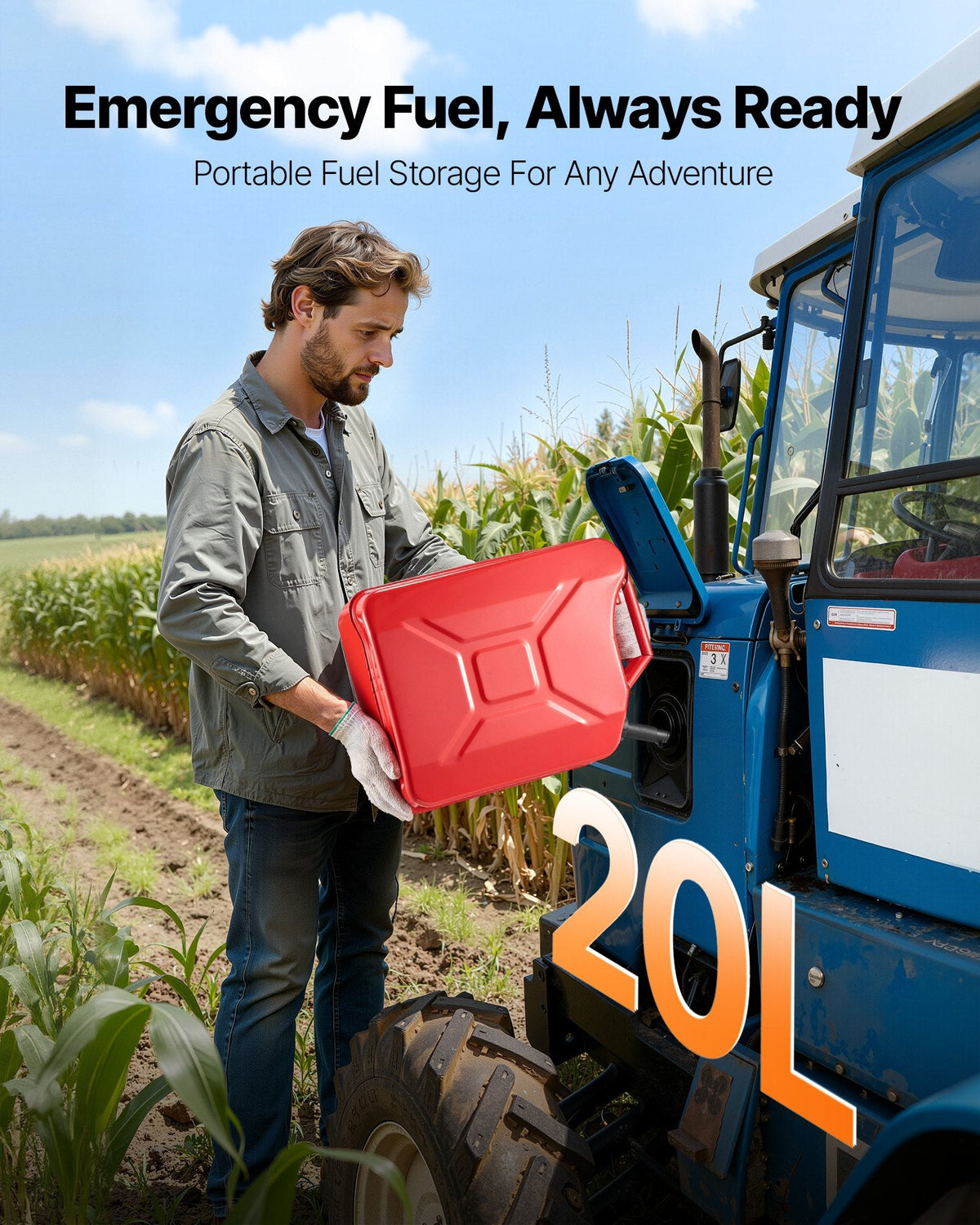 5.3 gallon 20L metal jerry can with spout